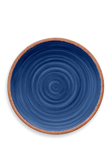 Rustik Swirl Indigo Melamin Yemek Tabaği 27 cm