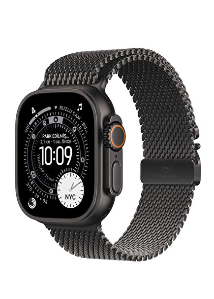 Watch Ultra 3 GPS + Cellular 49mm Black Titanium Case and Black Titanium Large Size Milano Loop Smartwatch MF1T4TU/A