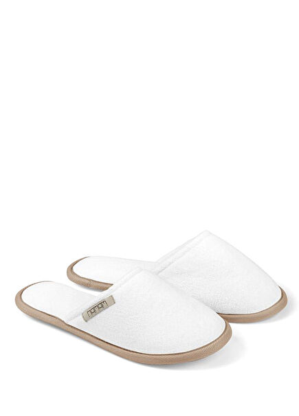 Beyaz Organik Pamuk Havlu Terlik