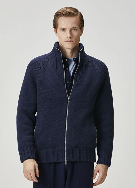 Lacivert Yün Triko Mont