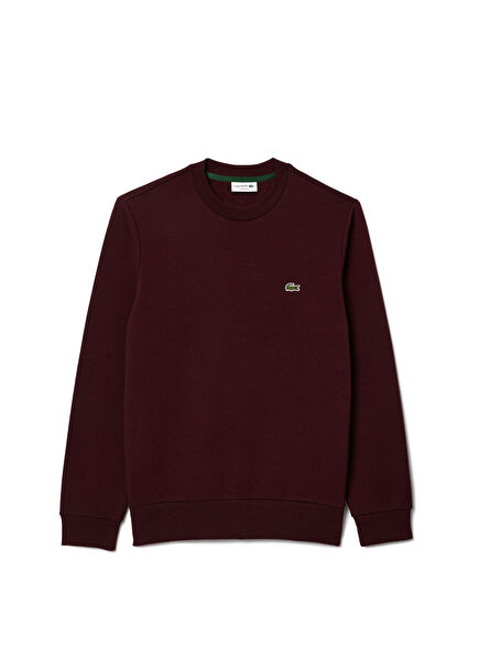 Bordo Classic Fit Bisiklet Yaka Erkek Sweatshirt