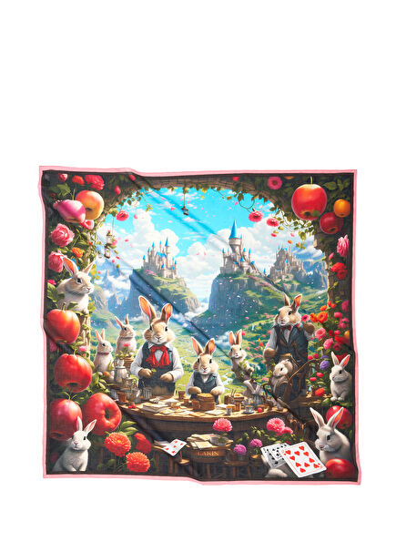 Wonderland Patterned Cotton Women's Pareo and Shawl