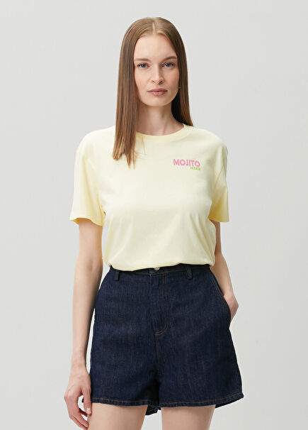 Emilie Sarı Baskılı T-shirt