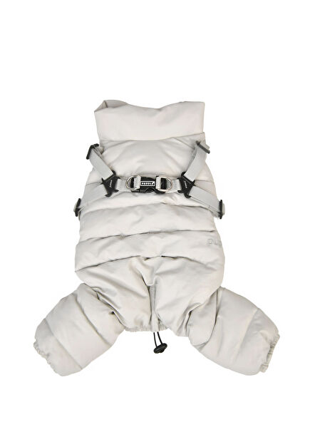Cotton Touch Gri Tasmalı Köpek Tulumu