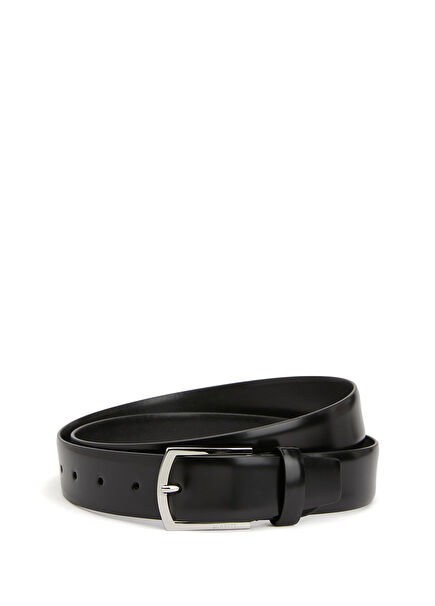 Black Men's Leather Belt