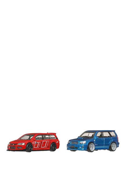 1:64 Premium Car Culture Jhw46 2005 Mitsubishi Lancer And 2004 Subaru Forester Sti 2 Model Car HBL96