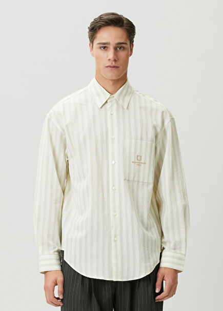 Light Green Striped Patterned Shirt