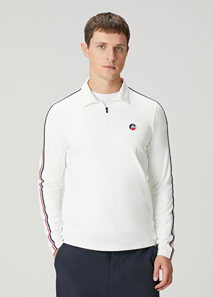 Mario Kırık Beyaz Yakası Fermuarlı Sweatshirt