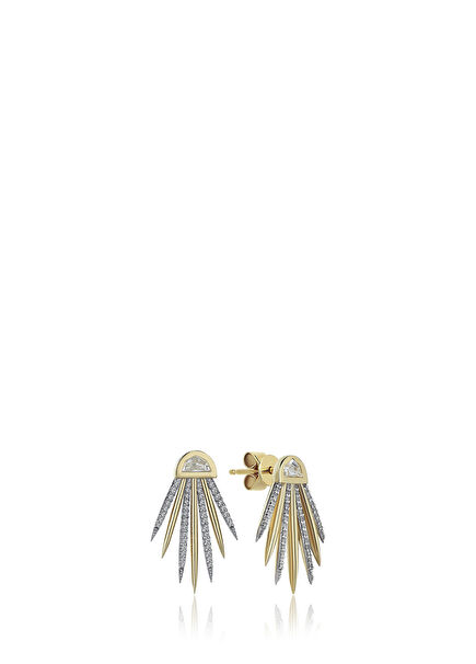 Moonlight Half Moon Women's Earrings with Diamonds