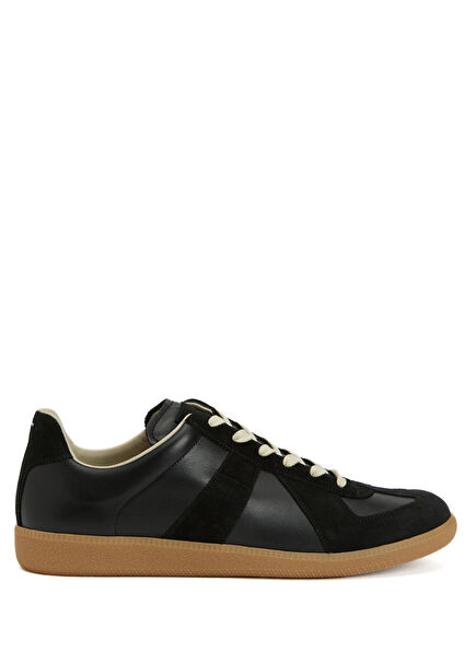 Replica Black Men's Leather Sneakers
