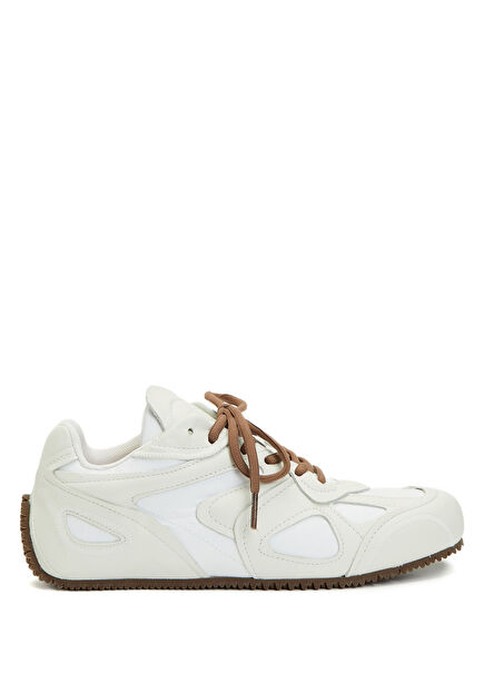 Kahve Beyaz Kadın Deri Sneaker