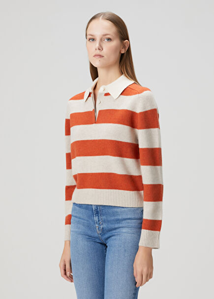 Royce Orange Striped Cashmere Knitwear