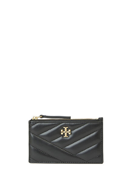 Kira Chevron Black Women's Leather Card Holder