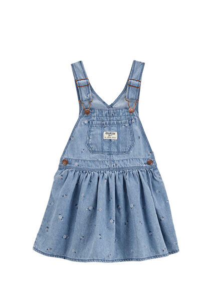 Blue Cotton Girls' Salopet Dress