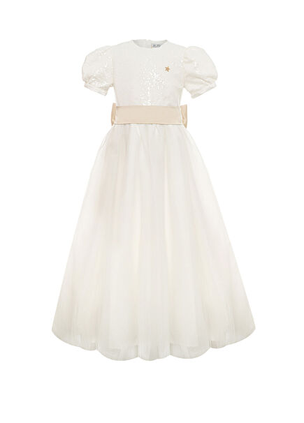 Marilyn Beyaz Kız Çocuk Elbise