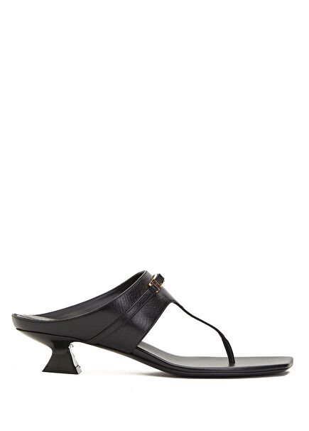 Black Women's Leather Slippers