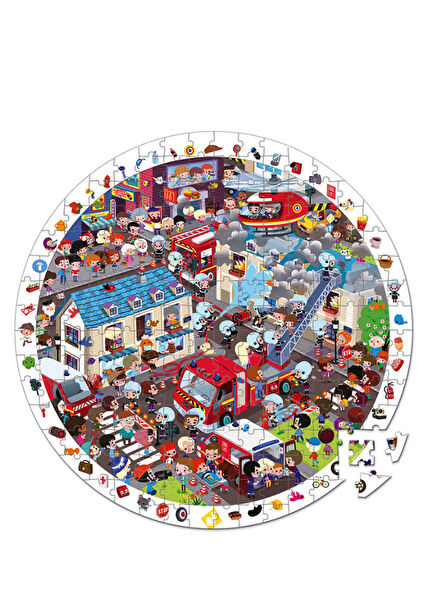 İtfaiyeci 208 Parça Yuvarlak Puzzle ve Bulmaca