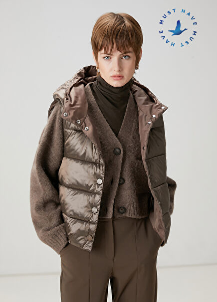 Mink Hooded Puff Vest