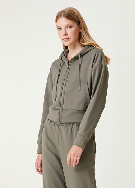 Khaki Zippered Hoodie