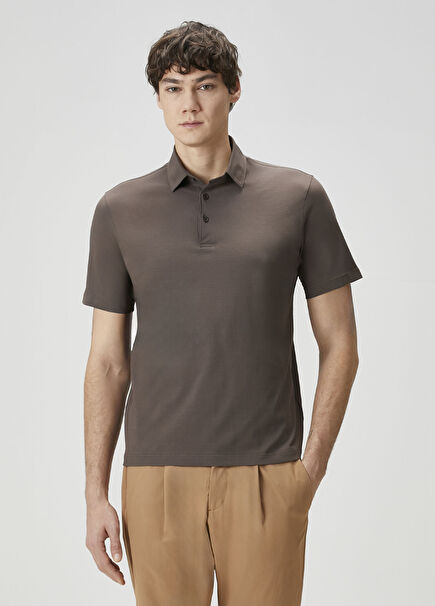 Kahverengi Polo Yaka T-shirt