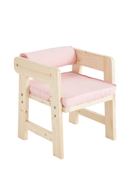 Pembe Masif Çocuk Oyun Masası Sandalyesi