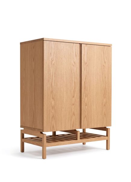 Kiva Beige Solid Oak Bar Cabinet