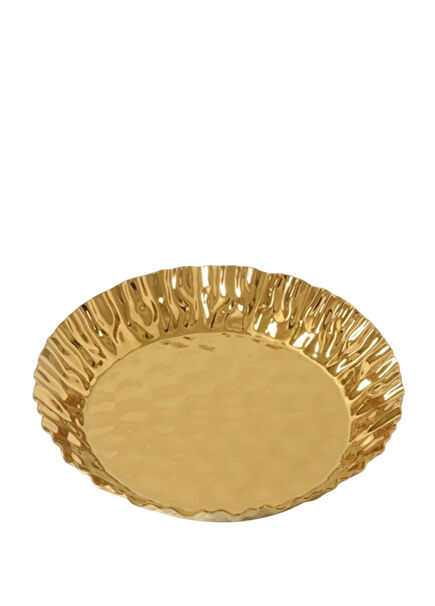 Gold Porcelain Round Serving Plate 38 cm