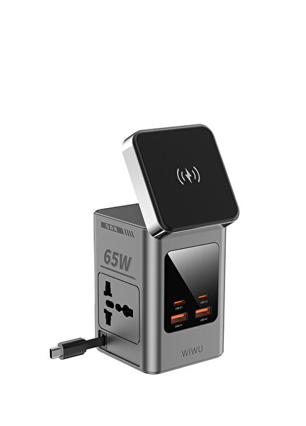 Wi-W040 GaN 65W 8in1 Telefon Saat ve Kulaklık Şarj İstasyonu