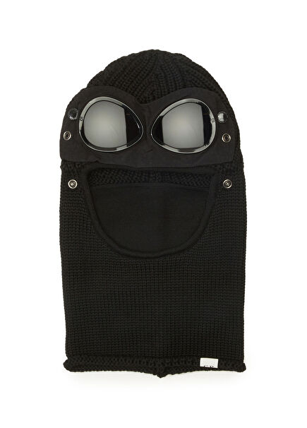 Siyah Gözlük Detaylı Erkek Yün Bere