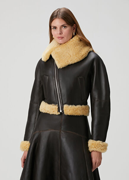 Aviatore Kahverengi Deri Ceket