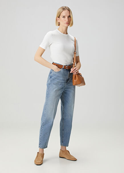 Blue Tapered Leg Jeans