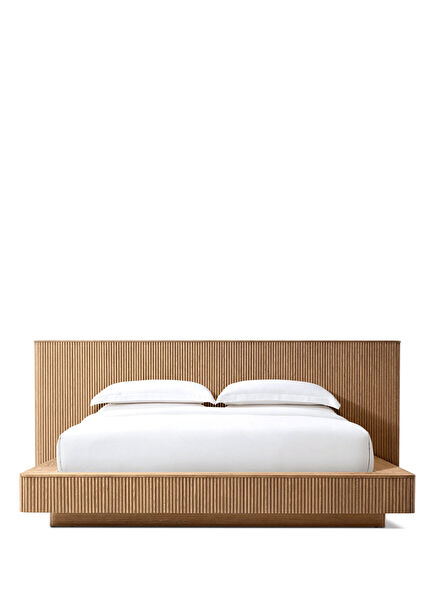 Bella Ahşap Natural Meşe Çift Kişilik Karyola