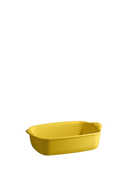 Mat Sarı Seramik Dikdörtgen Fırın Kabı 22 cm