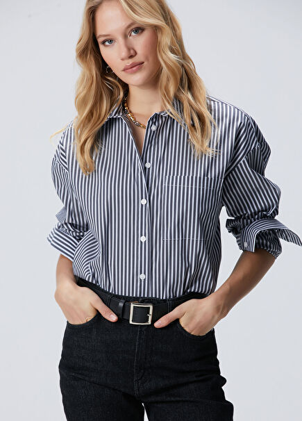 Navy Blue Oversize Shirt