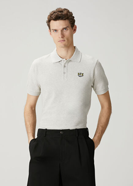 Slim Fit Wild Tiger Grey Polo T-Shirt