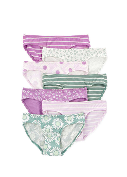 Patterned Girl's 7-Piece Panty Set