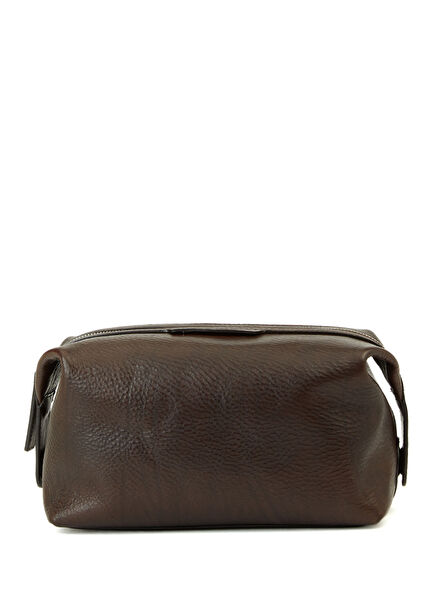 Kahverengi Deri Tıraş Çantası