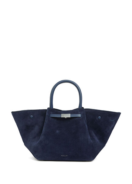 Midi New York Navy Blue Women's Suede Bag
