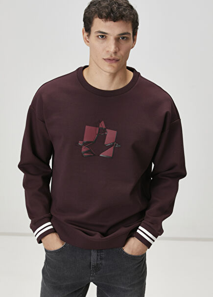 Burgundy Logo Printed Sweatshirt