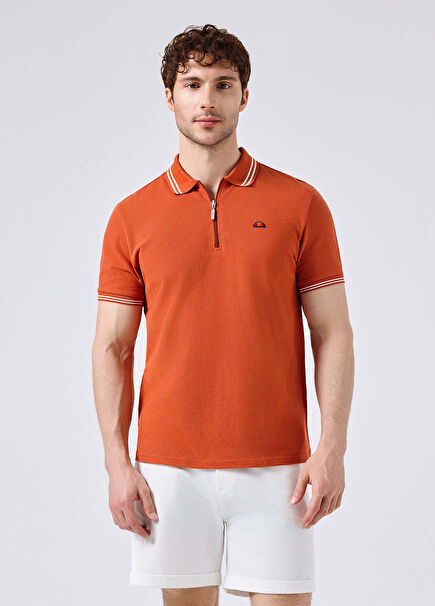 Kiremit Polo Yaka Kısa Kollu Erkek T-shirt 6SM5051-BR