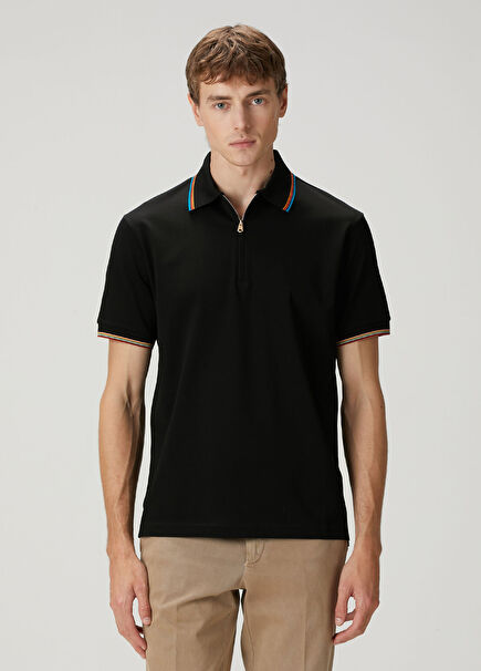 Black Polo Neck T-Shirt