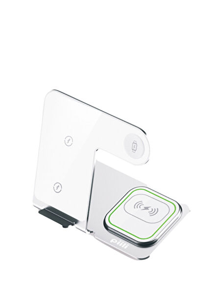 Beyaz Alüminyum Magsafe Uyumlu Kablosuz Şarj Standı