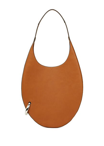 Pierced Tan Women's Leather Hobo
