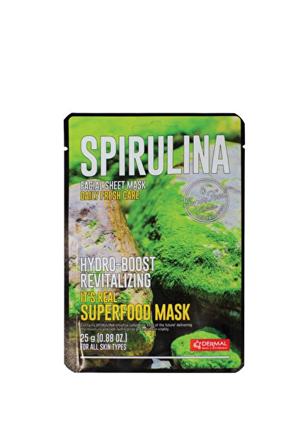 Spirulina Facia Sheet Mask Moisture & Revitalizing Spirulina Face Mask 25 gr