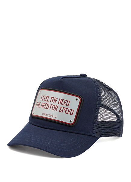Blue Mesh Textured Men Hat