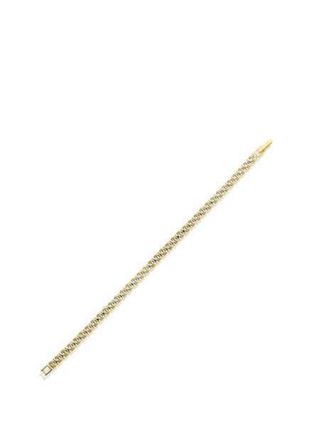 Double Color Wicker Knitted 14K Gold Men's Bracelet