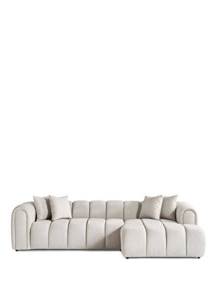 Rui Comfort Beige Boucle Fabric Corner Set