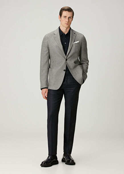 Lacivert Yün Pantolon