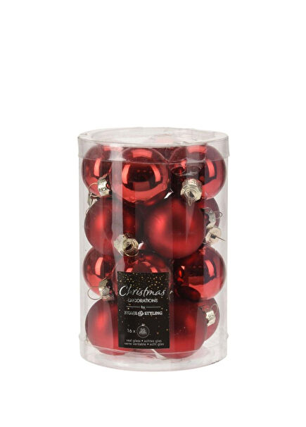 Red Christmas Ball Set of 16