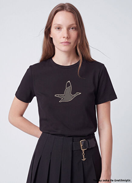 Siyah Silver Logolu T-shirt